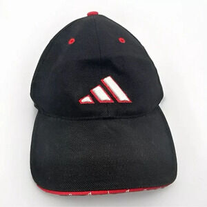Vintage Adidas Logo Cap Hat Black Red One Size Fits All Adjustable Strapback